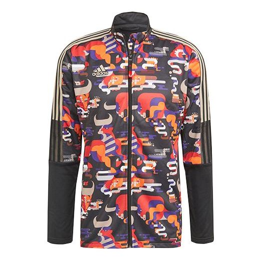 adidas Iro Wrm Jktcny Casual Sports Soccer/Football Stand Collar Jacket Black GT6651