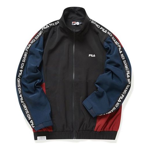 FILA FUSION inline Casual Sports Woven Stand Collar Jacket Black T11M011504F-BK