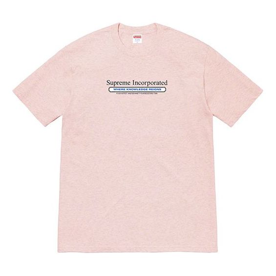 Supreme FW19 Week 7 Inc. Tee Chest Alphabet Short Sleeve Unisex Pink SUP-FW19-755