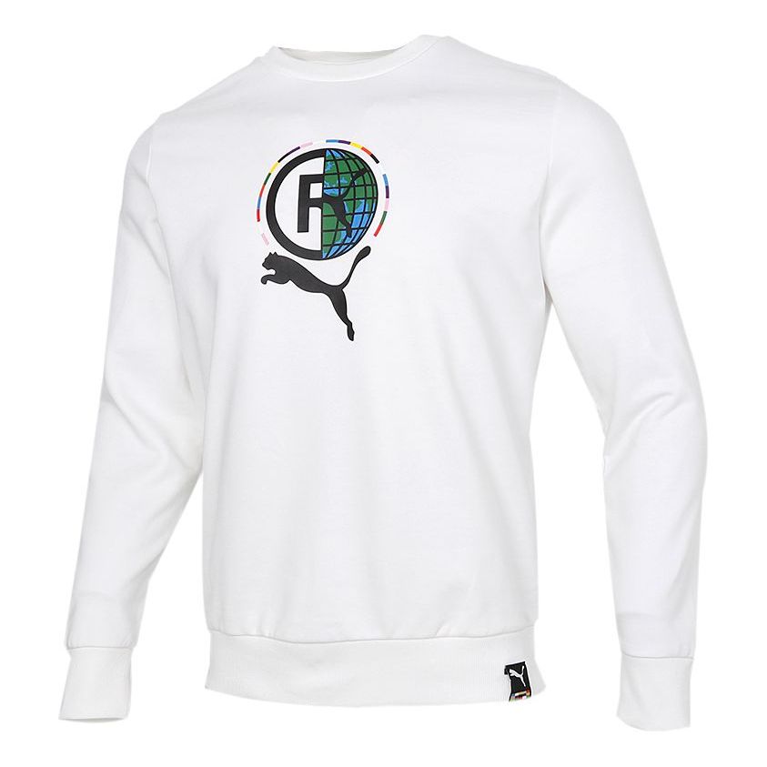 PUMA Game Graphic Crewneck Sweatshirt 'White Black Green' 531416-02