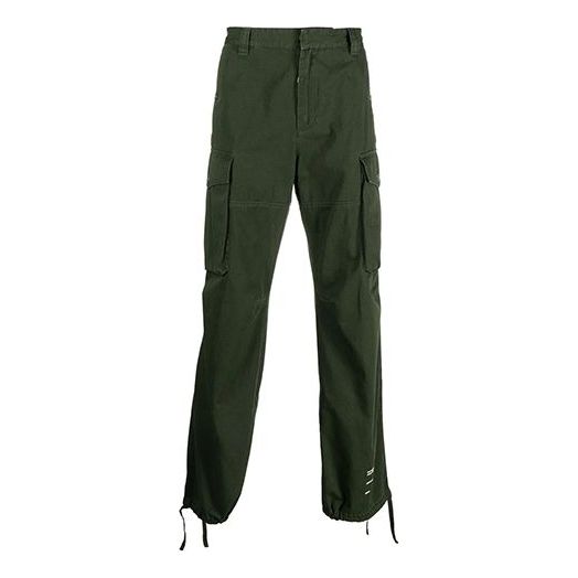 Off-White SS21 Side Straight Cargo Pants Version Green OMCF025S21FAB0015701