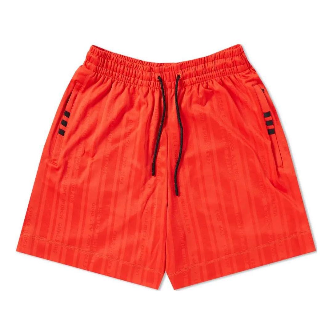 Men's adidas originals x Alexander Wang Crossover Solid Color Lacing Athleisure Casual Sports Shorts Red DM9682