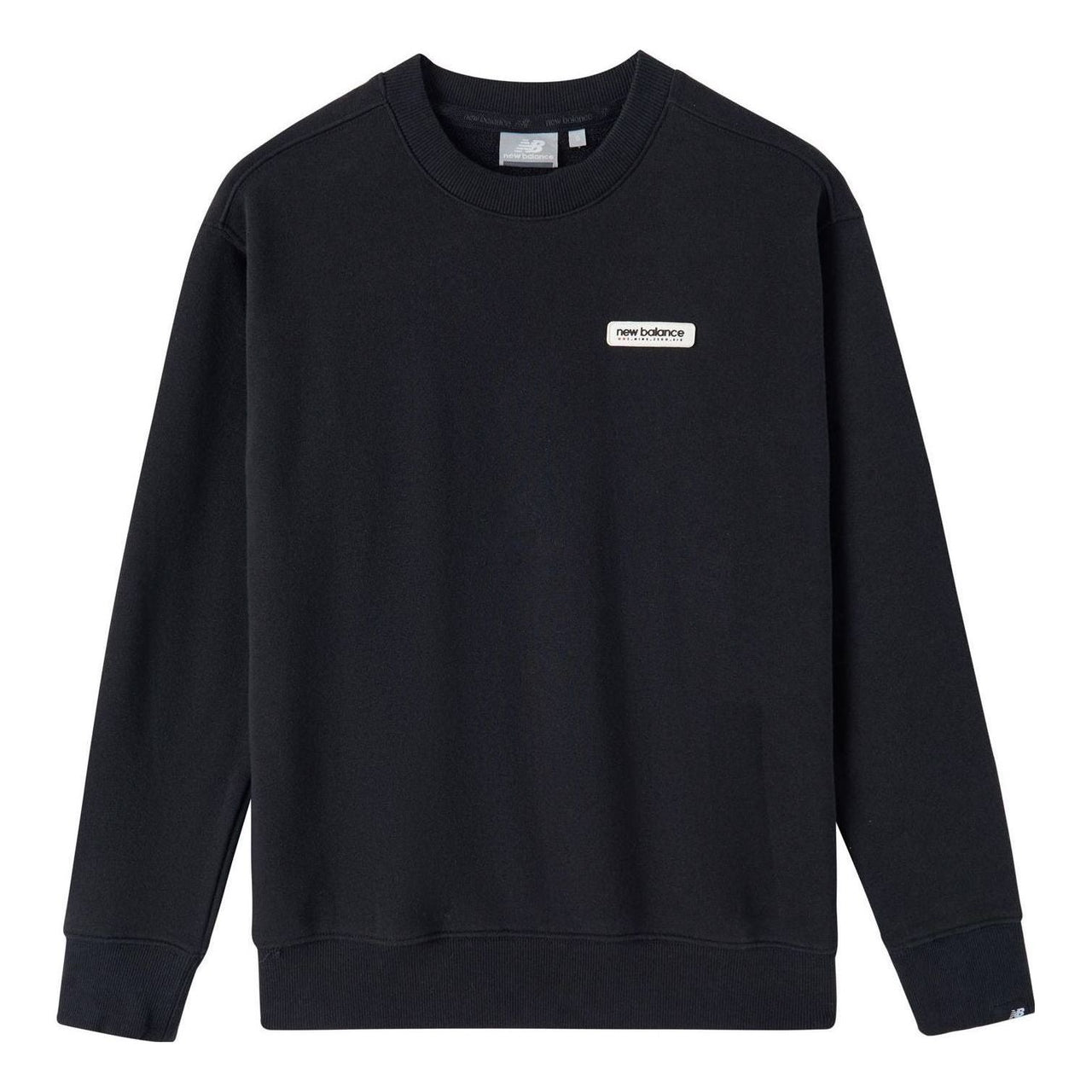 (WMNS) New Balance Logo Print Sweatshirts 'Black White' NC734062-BK