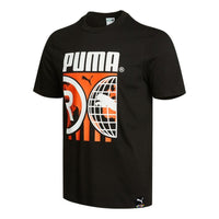 PUMA Casual Sports Alphabet Printing Round Neck Short Sleeve Black 532274-61