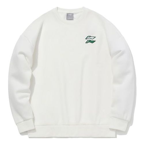 Li-Ning Round Neck Casual Sports Long Sleeves Pullover 'White' AWDQB71-1