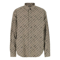 Balenciaga Logomania All Over Long Sleeve Shirt 'Beige' 662983TNLL19763