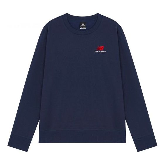 New Balance Embroidered Logo Sports Round Neck Pullover Blue UT21501-NGO