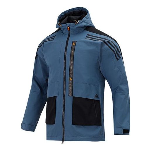 adidas Th 99 Comm Wvjk hooded Zipper Cardigan Jacket Blue HE7402