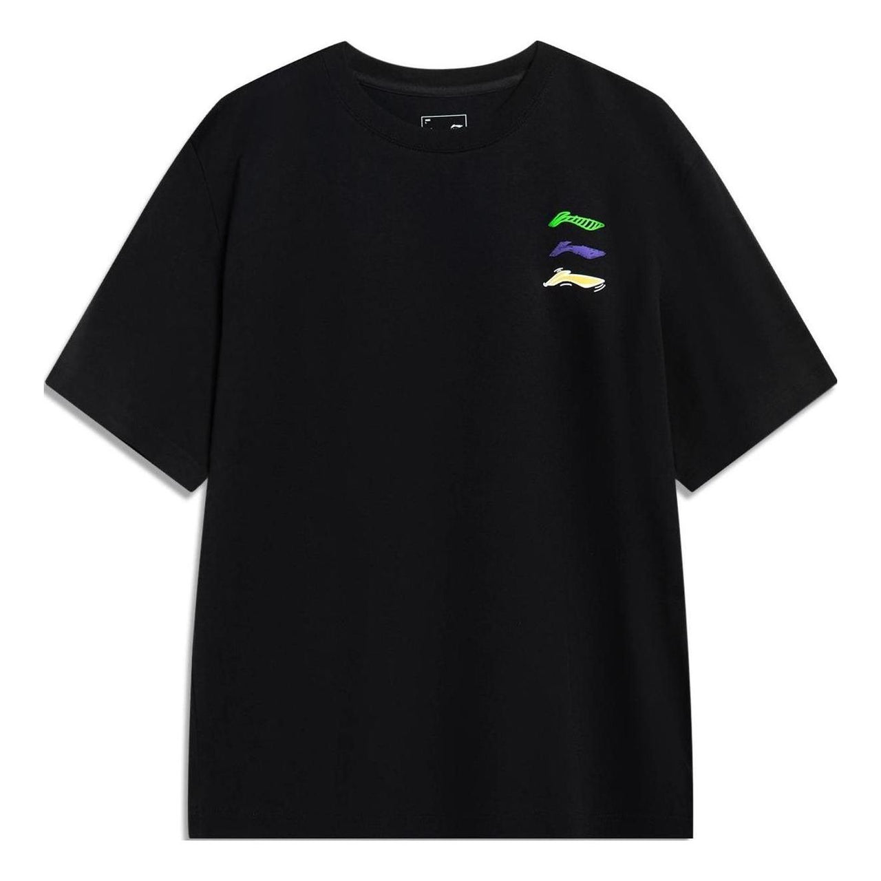Li-Ning Triple Logo Loose Fit T-shirt 'Black' AHST787-4