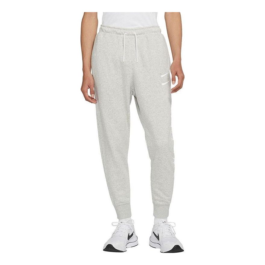 Men's Nike Printing Brand Logo Solid Color Lacing Bundle Feet Sports Pants/Trousers/Joggers Autumn White DJ0468-050