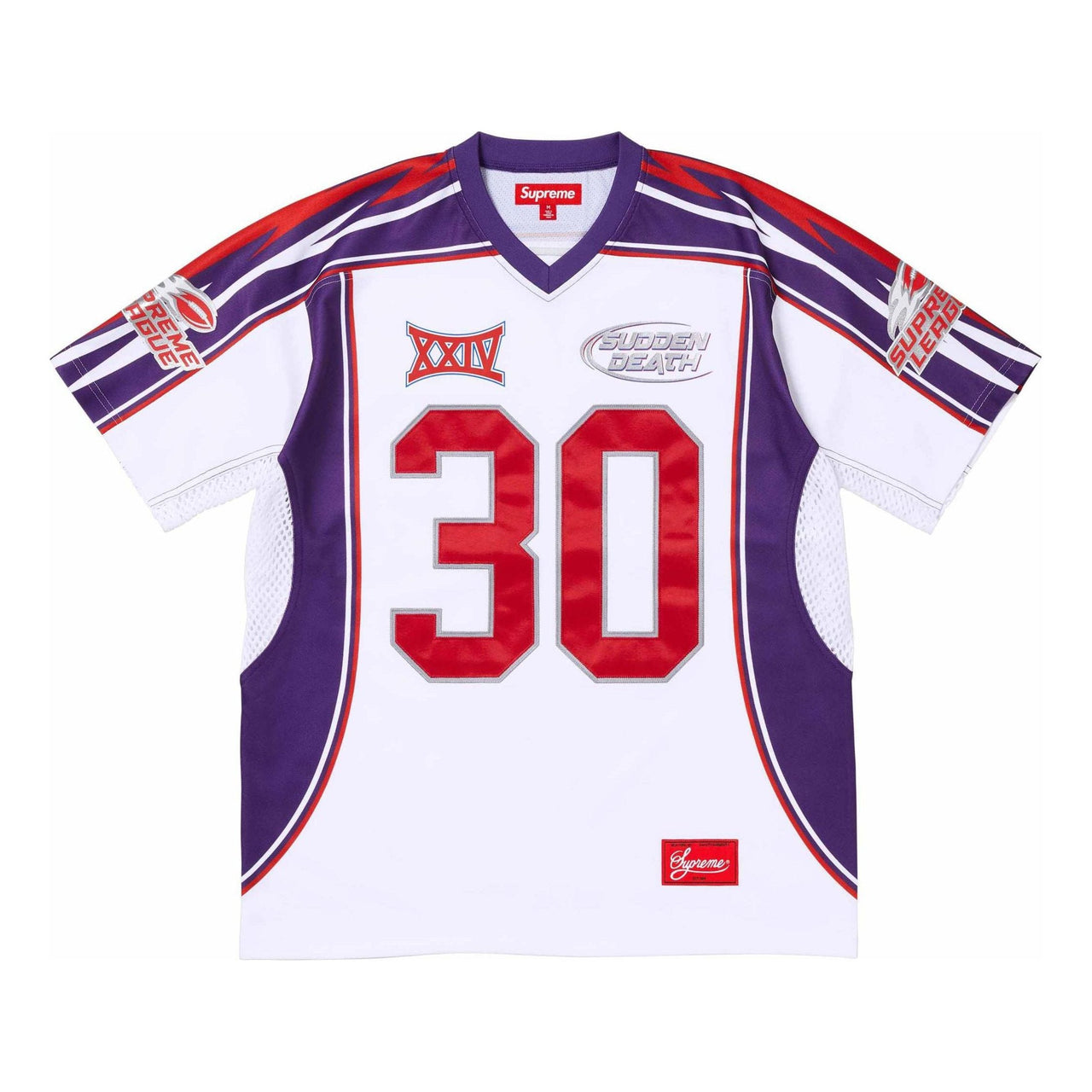 Supreme Sudden Death Football Jersey 'White Purple Red' SUP-SS24-177