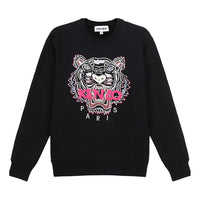 (WMNS) KENZO FW20 Tiger Head Embroidered Cotton Round Neck Long Sleeves Sports Black Hoodie FA62SW8244XA-99