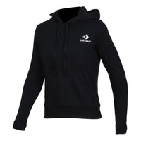 (WMNS) Converse Star Chevron Embroidered Pullover Hoodie 'Black' 10008923-A01