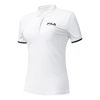 (WMNS) FILA Large Series Sports Short Sleeve POLO White A11W023154F-WT