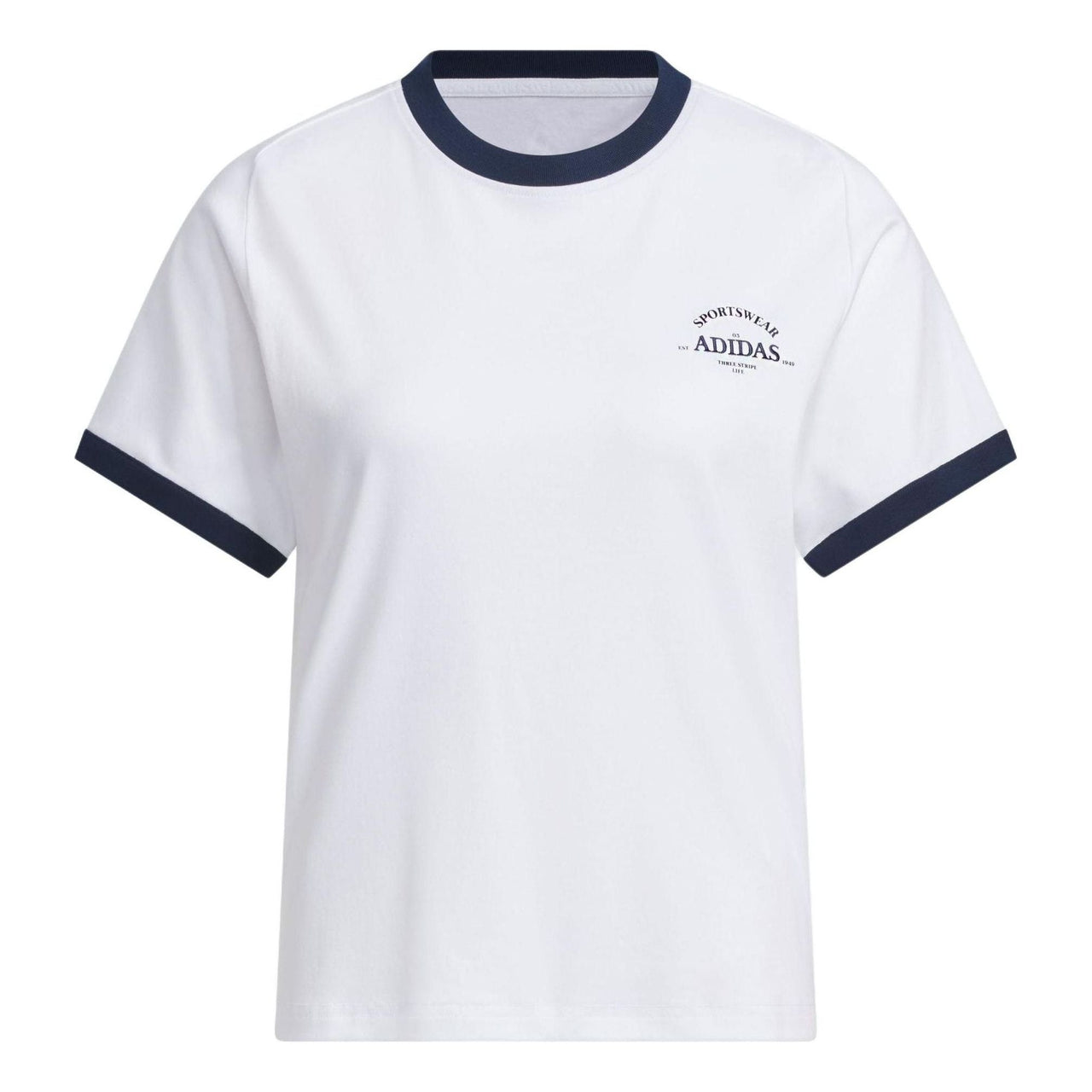 (WMNS) adidas Verbiage T-Shirt Asia Sizing 'White Black' JC8708