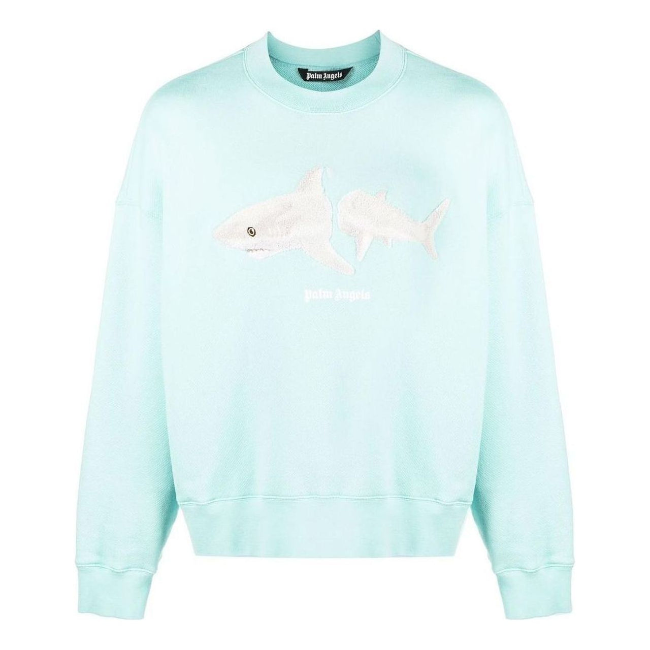 Palm Angels Split Shark Crew Sweater 'Blue White' PMBA026S23FLE0054001