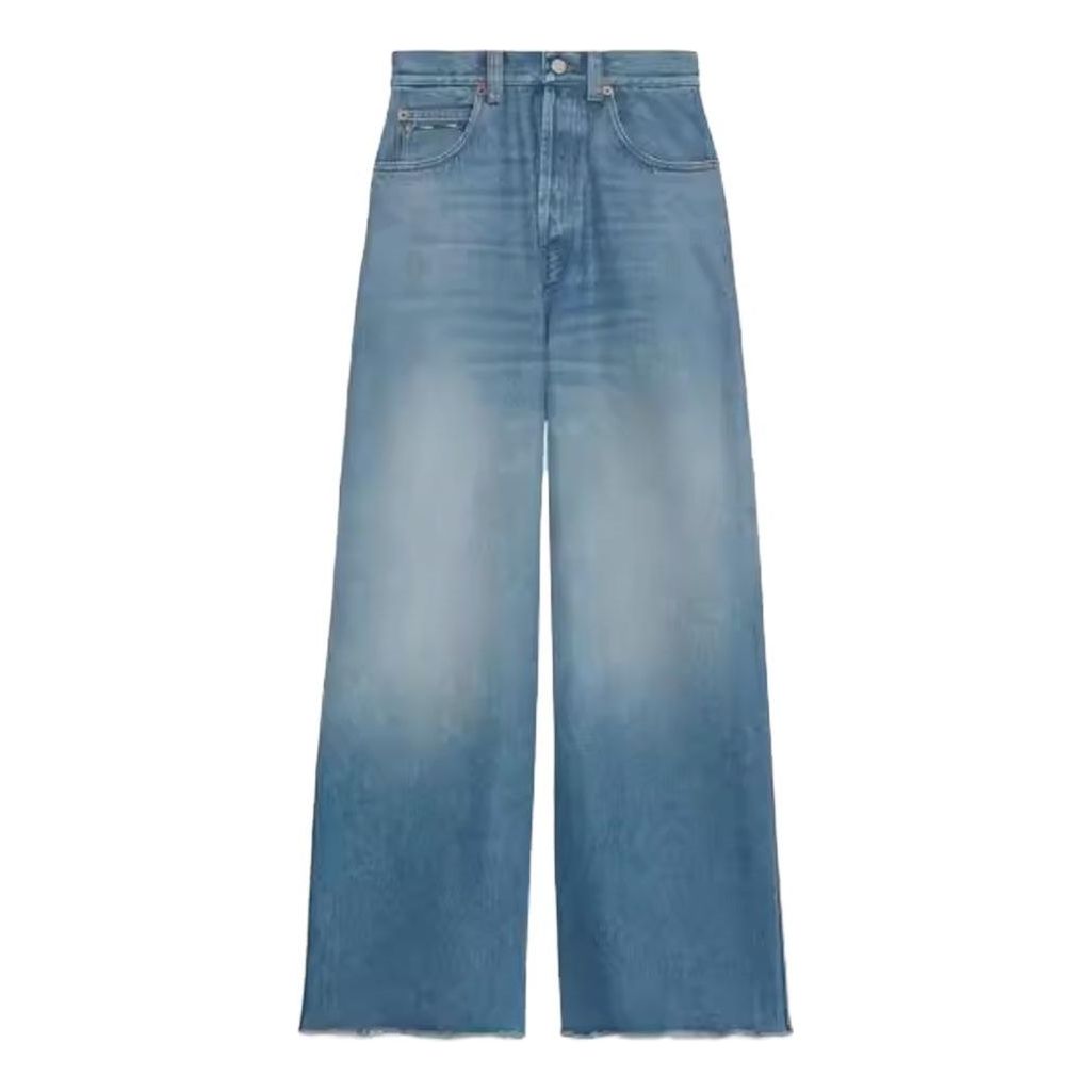 (WMNS) Gucci Denim Pants With Slim Horsebit 'Blue' 776580-XDCRA-4447