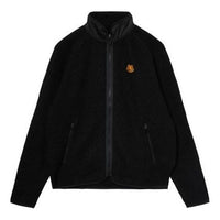 Men's KENZO Logo Embroidered Zipper Stand Collar Black FA65BL7604ML-99
