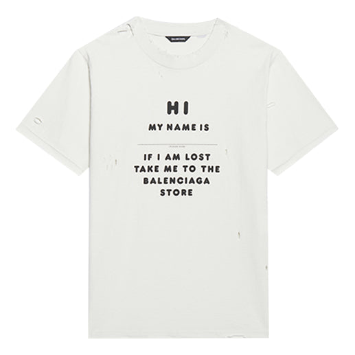 Balenciaga FW21 Logo Printing Tee White 661705TKVF19081