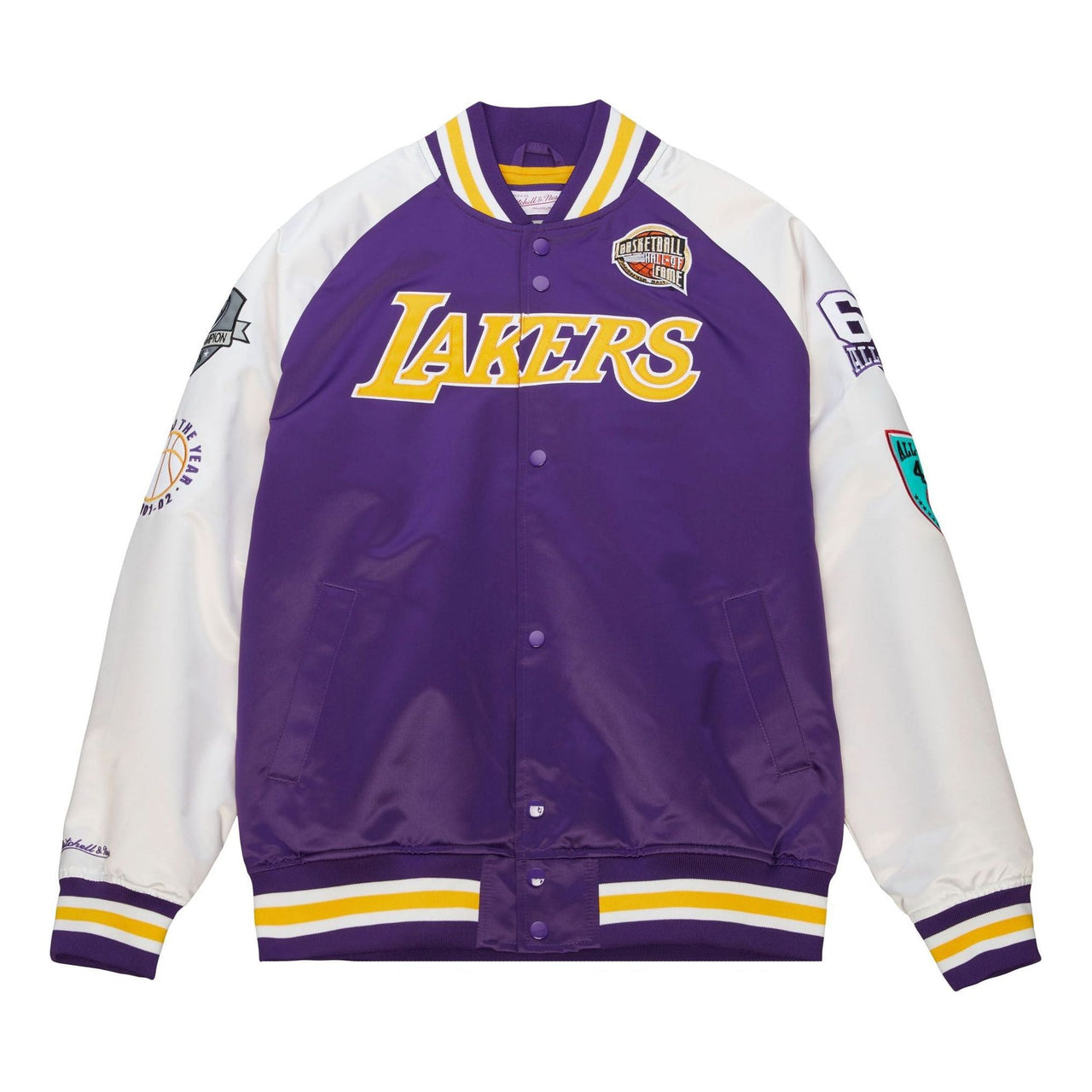 Mitchell & Ness Los Angeles Lakers HOF Satin Jacket 'Pau Gasol 16' OJBF6860-LALYYPGAPRWH
