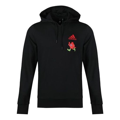 adidas Isc Gfx Swt I Embroidered Printing hooded Knit Sports Pullover Black FP7995