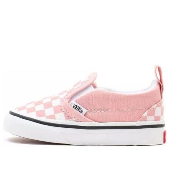 (TD) Vans Slip-On Velcro 'Powder Pink Checkerboard' VN000UBS99H