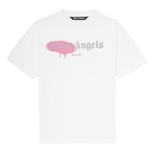 PALM ANGELS Miami Alphabet Printing Short Sleeve White PMAA001F20JER0130130