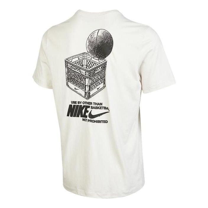 Men's Nike Logo Pattern Printing Round Neck Short Sleeve White T-Shirt DR7638-030