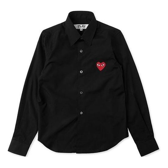 COMME des GARCONS PLAY Red Emblem Button Down 'Black' AZ-B002-051-1