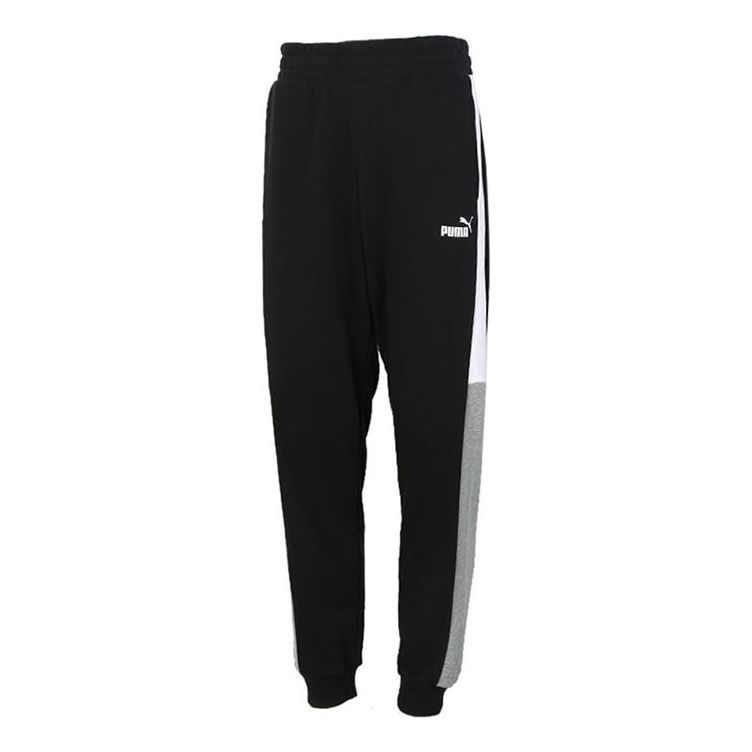 PUMA Block Sweatpants 'Black White Grey' 587158-01