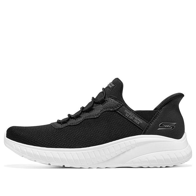 (WMNS) Skechers Slip-ins Bobs Sport Squad Chaos 'Black White' 117500-BLK
