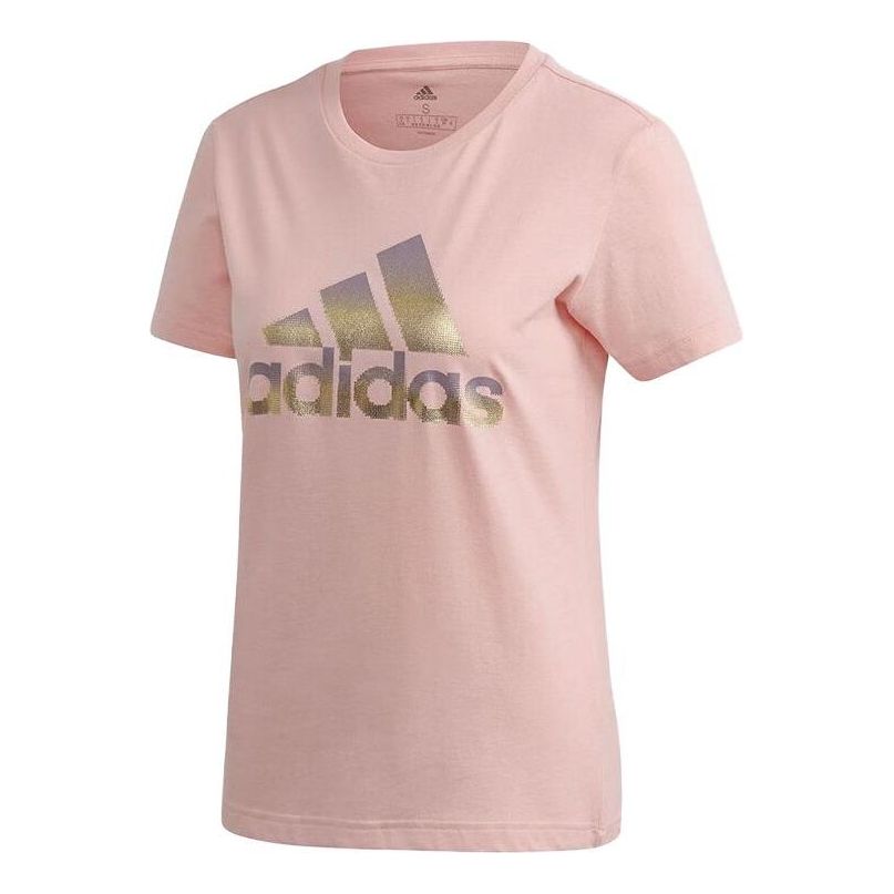 (WMNS) adidas Logo T-shirt 'Pink' FJ5013