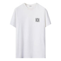 Men's LOEWE Anagram Embroidered Cotton Round Neck Short Sleeve White H526Y22J26-2100