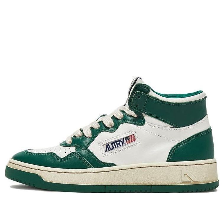 (WMNS) AUTRY Medalist Mid Leather Sneakers Two-Toned 'White Green' AUMW-WB03
