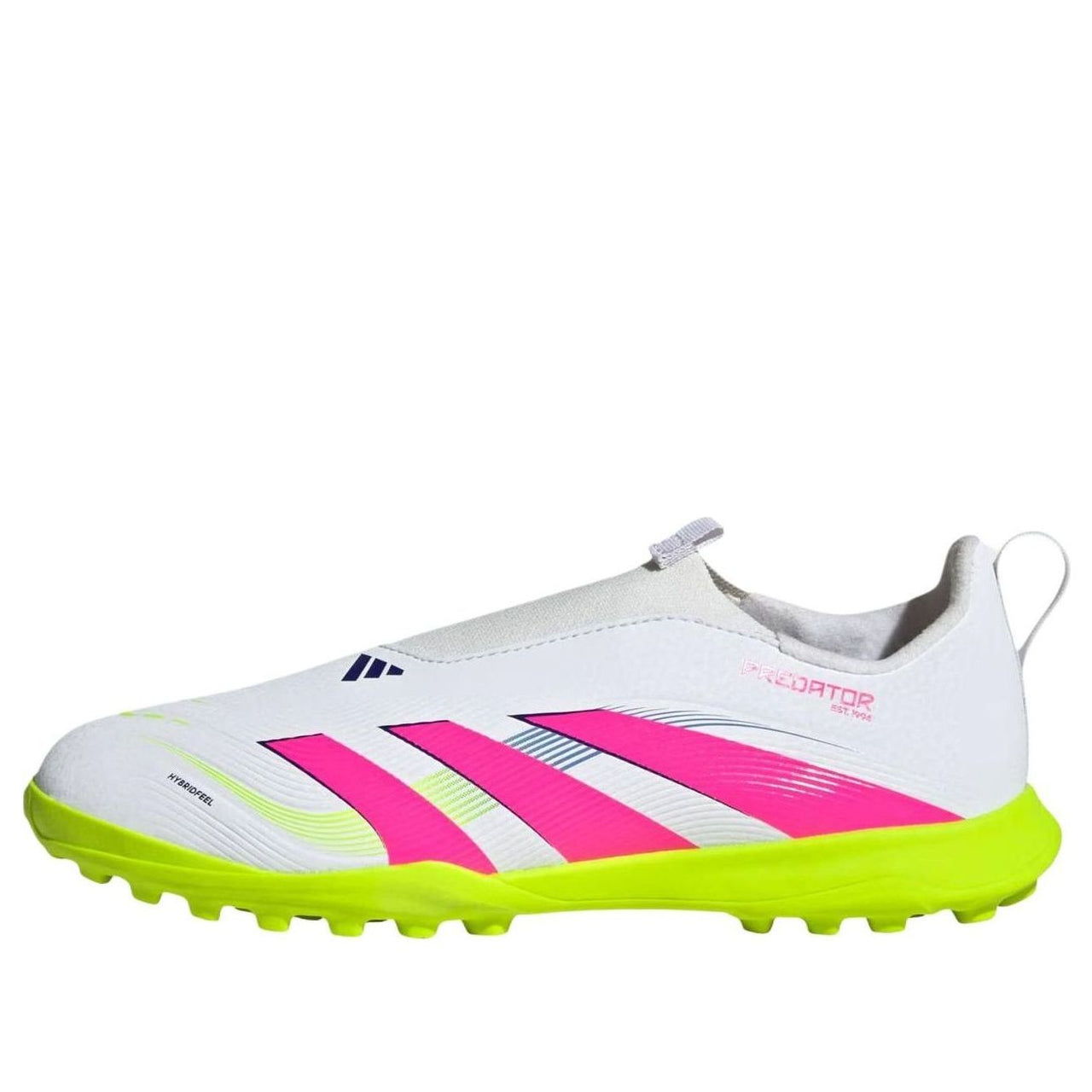 (GS) adidas Predator League Laceless Turf 'Cloud White Lucid Pink Lucid Lemon' ID3816