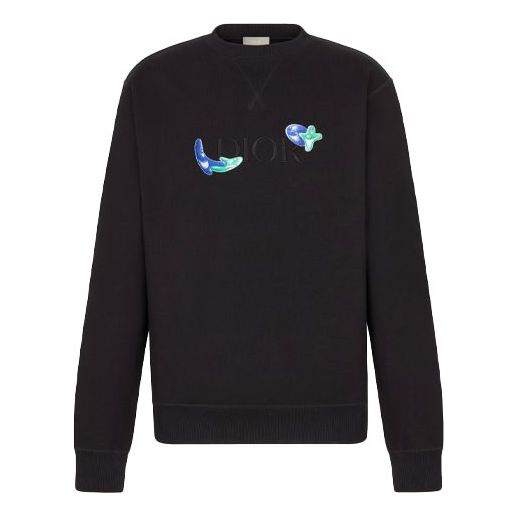 DIOR x KENNY SCHARF Patch And Embroidery Crewneck 'Black' 193J687B0531-C986