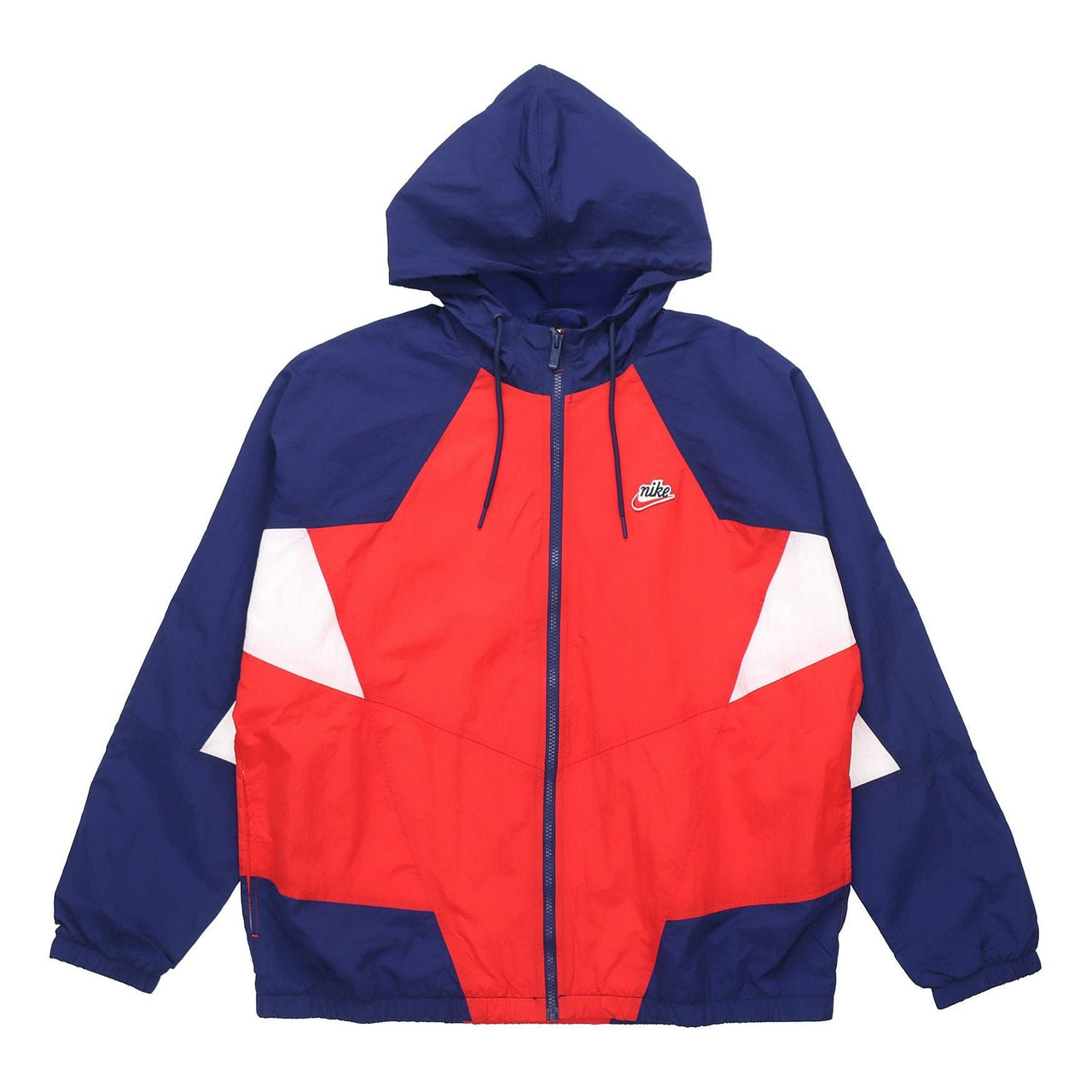 Nike Sportswear Heritage Windrunner Splicing hooded Woven Logo Jacket Red Blue Redblue CJ4359-657