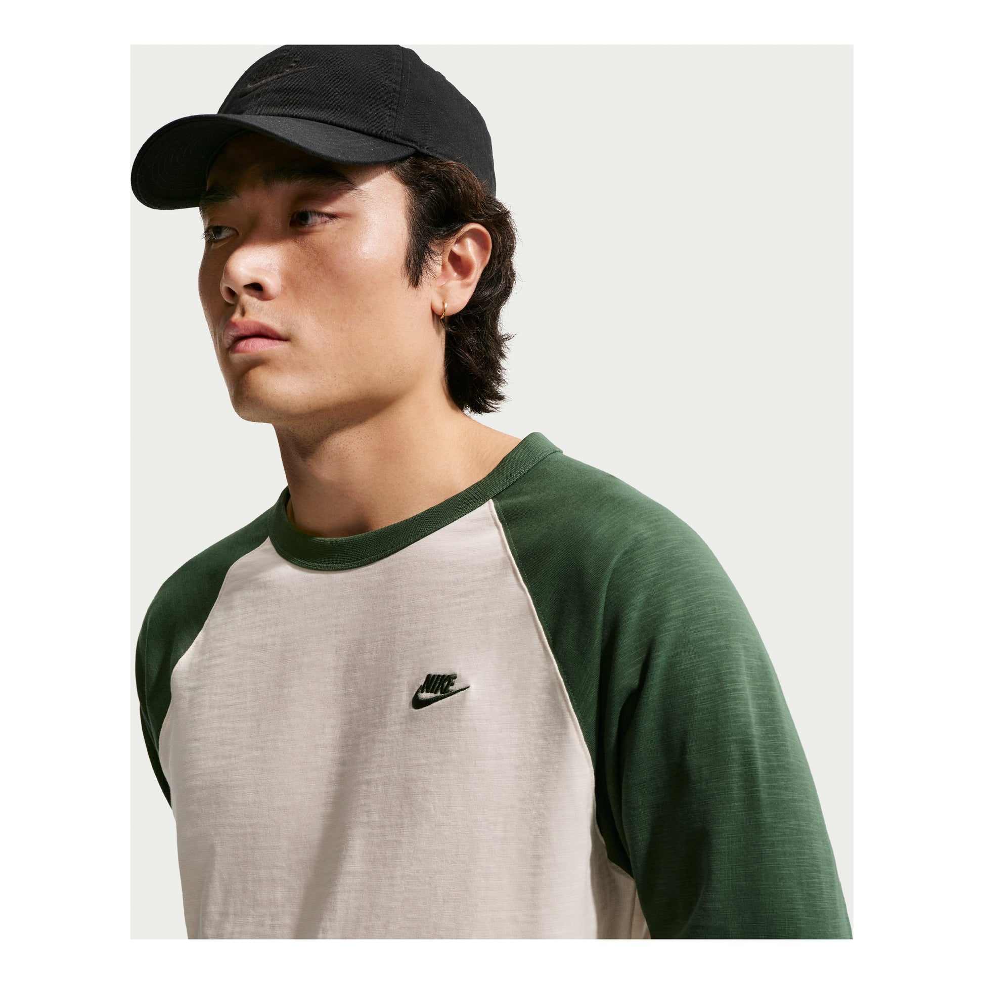 Nike Sportswear Club 3/4 Sleeve Raglan Top 'Fir Chalk' IF0756-323