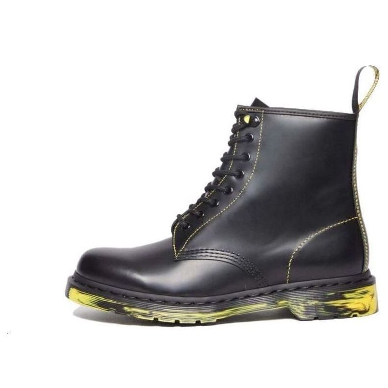 Dr.Martens 1460 Marbled Sole Smooth Leather Lace Up Boots 'Black' 31158001