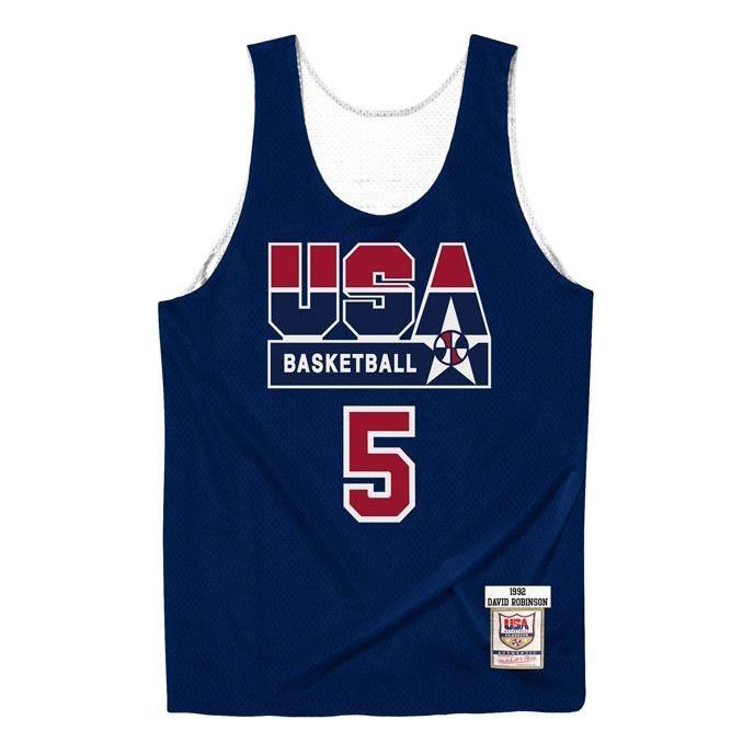Mitchell & Ness x NBA Reversible Practice Team USA 1992 Jerseys 'David Robinson 5' ARPJGS18439-USANAVY92DRB