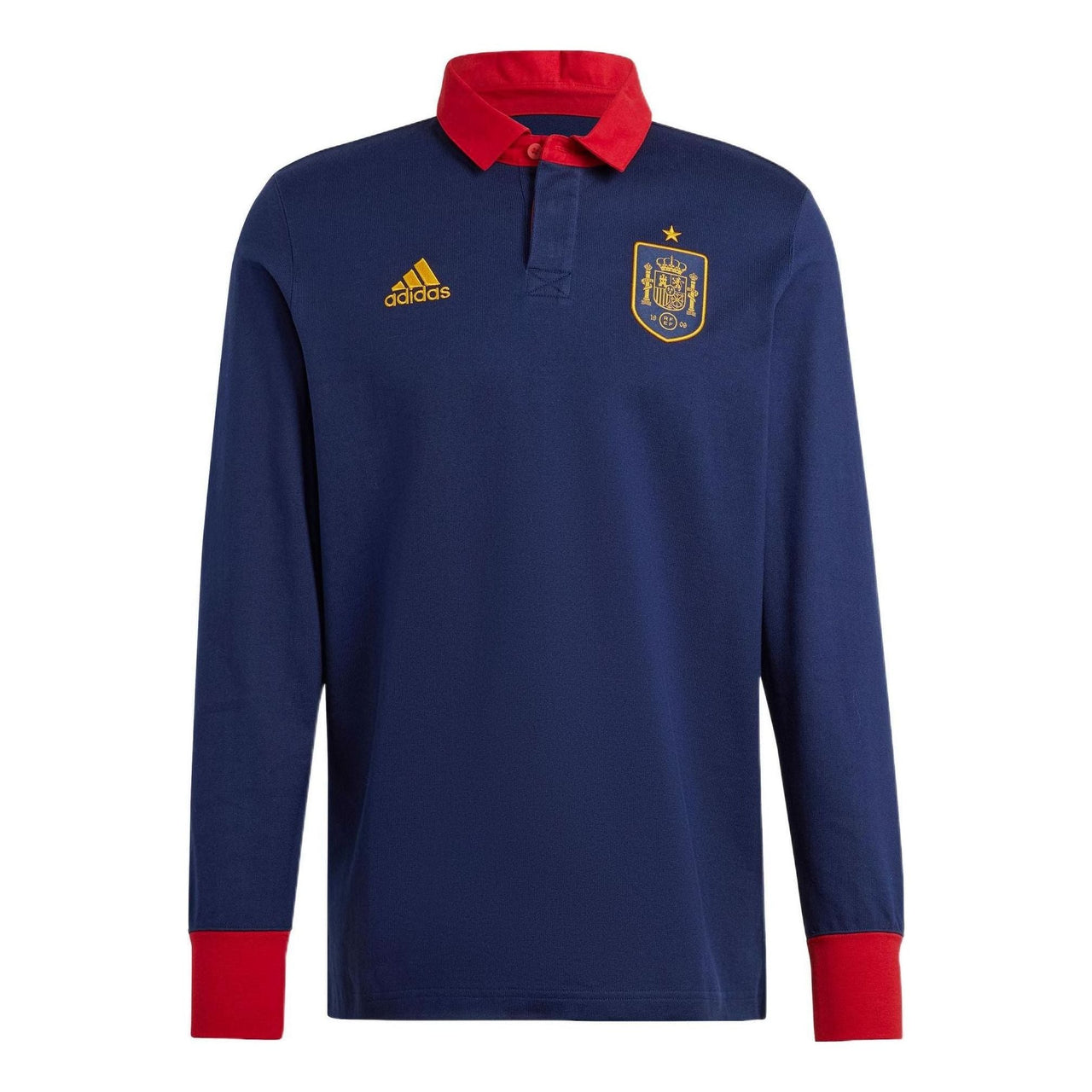 adidas Spain Long Sleeves Polo Shirt 'Navy Red' HE8897