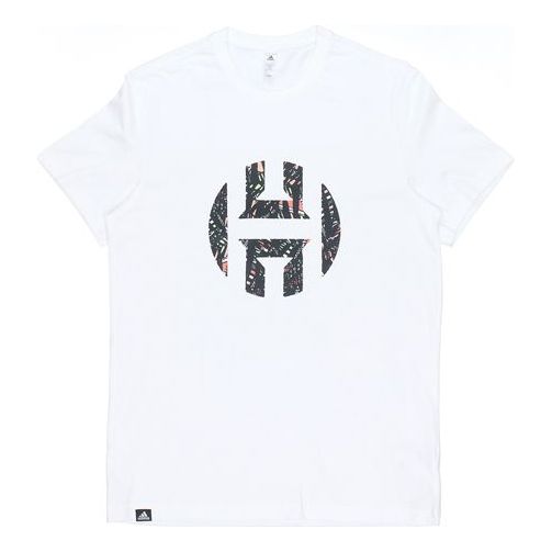 adidas Harden Logo Tee Basketball Sports Short-sleeve Tee Men White FM4787