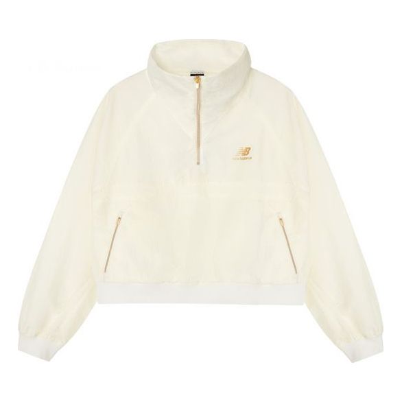 (WMNS) New Balance Stand Collar Casual Jacket Creamy White AWJ03501-SST