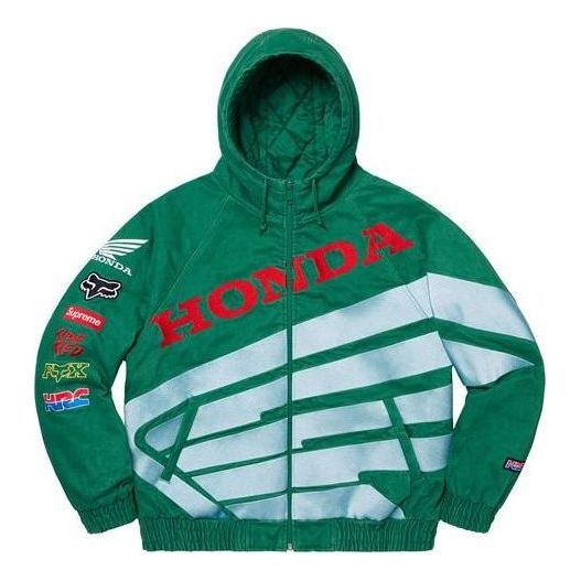 Supreme x Honda Fox Racing Puffy Zip Up Jacket 'Green' SUP-FW19-597