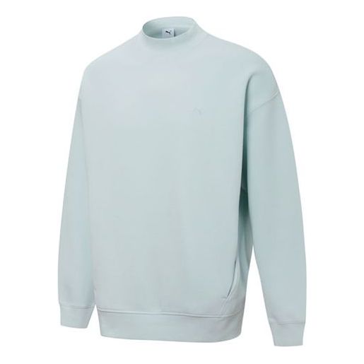 PUMA Mmq Crew Alphabet Embroidered Solid Color Knit Sports Couple Style Blue 534672-62