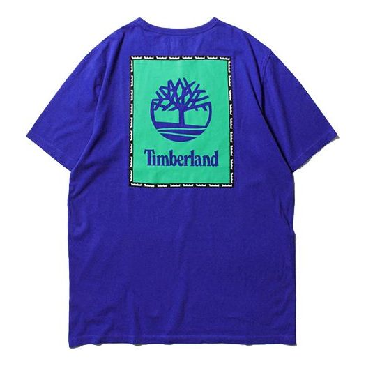 Men's Timberland SS20 Logo Printing Short Sleeve Blue A22RP454