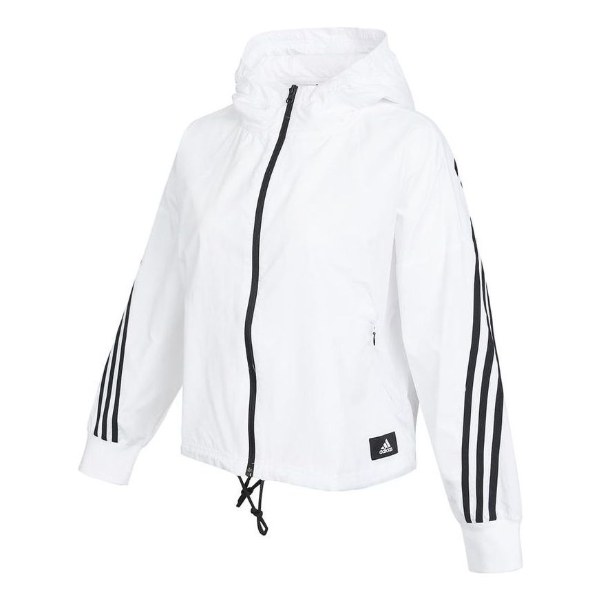 (WMNS) adidas Sportswear Future Icons Woven Windbreaker 'White Black' HE4177