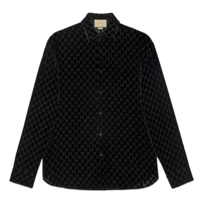 Gucci GG Velvet Oversized Shirt 'Black' 770263-ZAHGE-1000