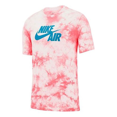 Nike Tie Dye Logo Printing Splash Ink Short Sleeve Pink BQ0079-100