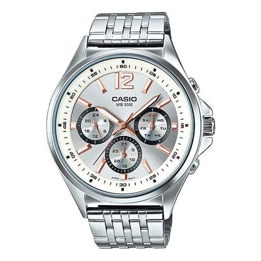 Casio Edifice Waterproof Quartz Analog Watch 'Silver Gold' MTP-E303D-7AVDF